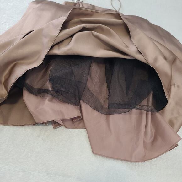 Davids Bridal faux wrap evening gown taupe Size 16 Ball gown wedding prom formal - Picture 7 of 11